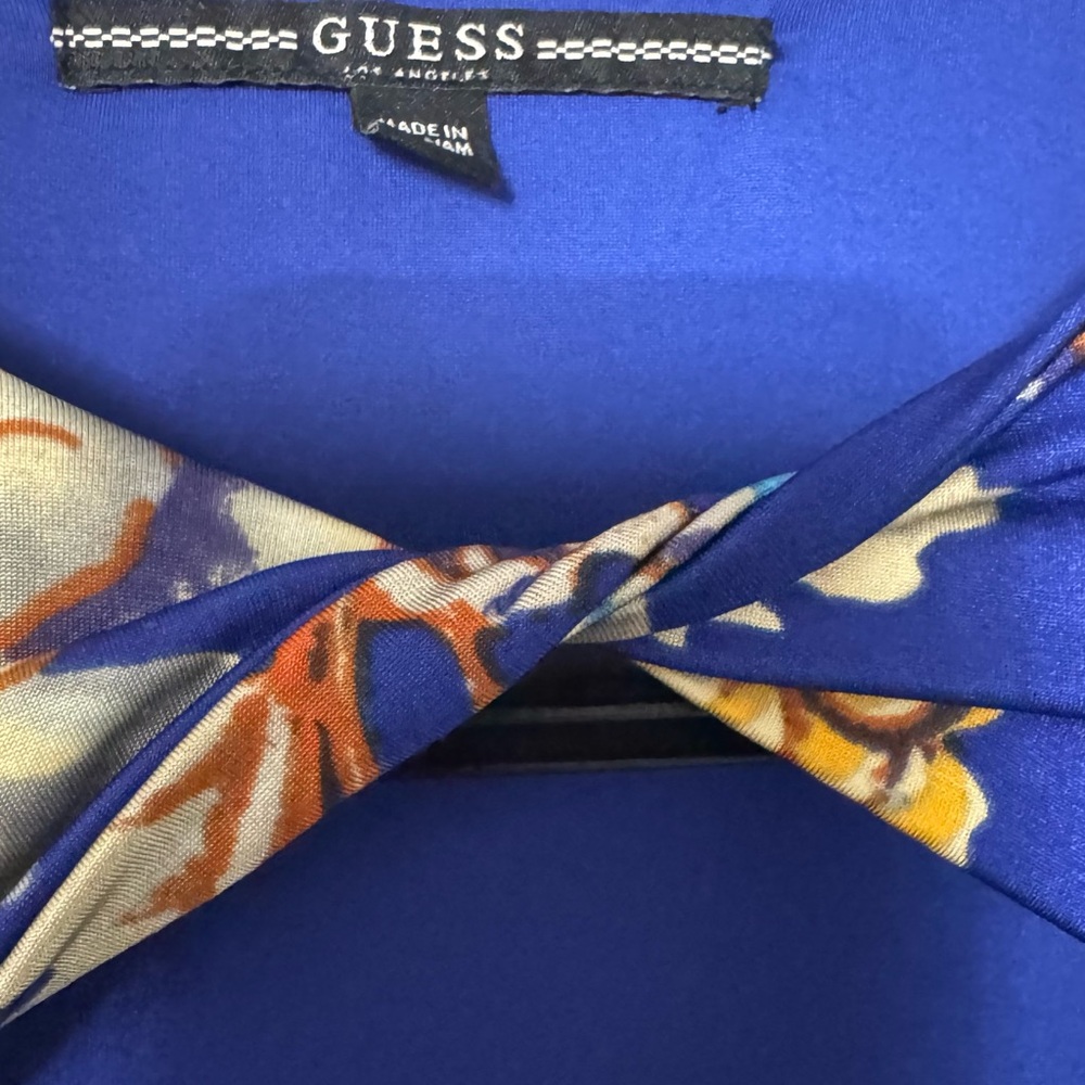 Guess Royal Blue Dress with Floral Accents